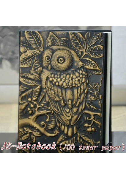 C 3D Vintage Kabartmalı Deri Baykuş Baskı Seyahat Günlüğü A5-Notebook Hediyeler Not Defteri 1 Adet Not Defteri (Yurt Dışından) modelleri