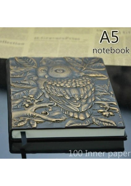 C 3D Vintage Kabartmalı Deri Baykuş Baskı Seyahat Günlüğü A5-Notebook Hediyeler Not Defteri 1 Adet Not Defteri (Yurt Dışından) indirimleri