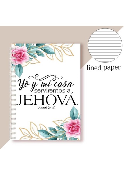 Stil 6 A5 A5 Spiral Defter Baskı Ispanyolca Incil Alıntı Josue 24 15 -Yo Y Mi Casa Serviremos A Jehová - Hıristiyan Not Defteri Yazma Pedi (Yurt Dışından)