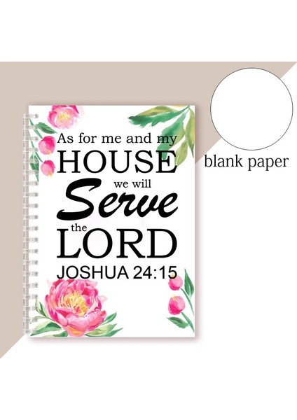 Stil 6 A5 A5 Spiral Defter Baskı Ispanyolca Incil Alıntı Josue 24 15 -Yo Y Mi Casa Serviremos A Jehová - Hıristiyan Not Defteri Yazma Pedi (Yurt Dışından)