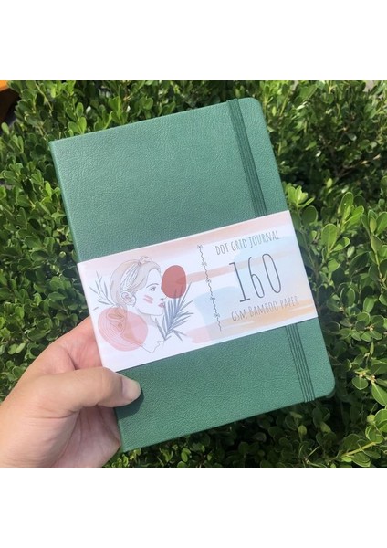 GREEN6672 Dotted 160 Sayfa Buke Bullet Nokta Izgaralı Defter Noktalı Günlük Çizim Eskiz DEFTERI-160GSM Kağıt, Iç Cepli, Numaralı Sayfa P1- P160 (Yurt Dışından)