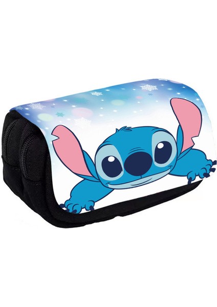 1 Adet Karikatür Disney Lilo Dikiş Stilleri Kalem Çantası Naylon Kalem Kutusu Çocuk Siyah Okul Malzemeleri Yüksek Kaliteli Kırtasiye Seti (Yurt Dışından)