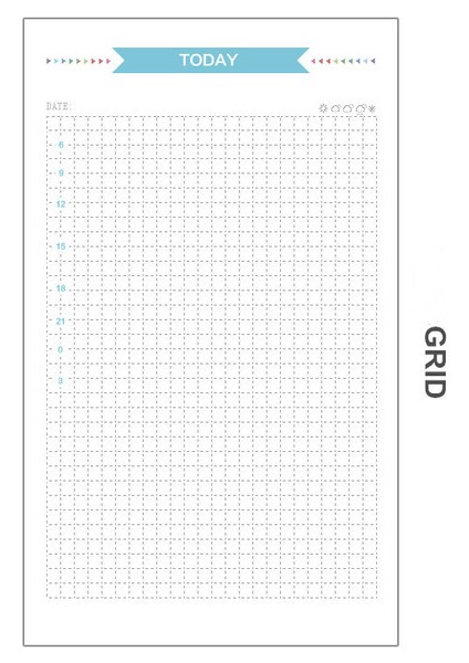 Izgara A6 Mınkys 40 Yaprak A5/a6 6 Halkalı Kağıt Dolum Gevşek Yaprak Cilt Iç Sayfa Yapılacaklar/haftalık/aylık/ızgara Gündem Okul Kırtasiye (Yurt Dışından)