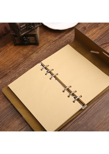 Kahve Büyük 165X235MM Retro Spiral Defter Günlüğü Not Defteri Vintage Korsan Çapalar Pu Deri Not Defteri Değiştirilebilir Kırtasiye Hediye Gezgin Dergisi (Yurt Dışından)