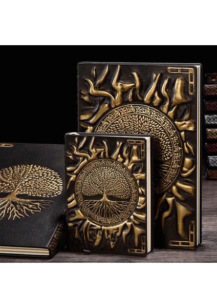 Şarap Kırmızısı Küçük A6 Vintage Hayat Ağacı A5/a6 Günlüğü Defter Dergileri El Sanatları Kabartmalı Deri Günlüğü Incil Kitabı Seyahat Planlayıcısı Okul Ofis Hediyesi (Yurt Dışından) fiyatları