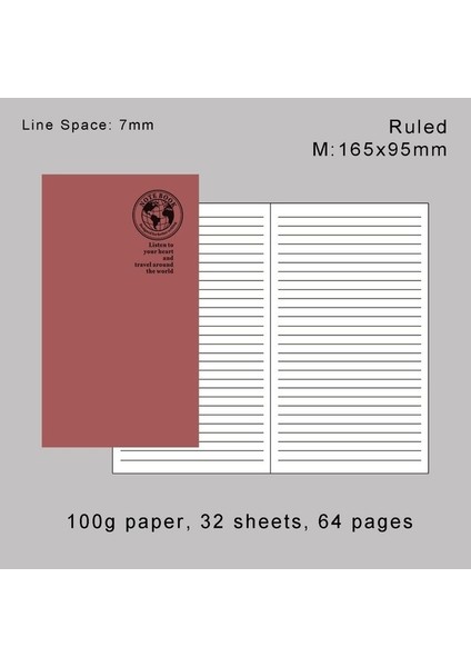 M Line Retro Folyo Altın Kapak Gezginler Dizüstü Midori Defter ve Günlük Ek Parçası Için Dolum Dolgu Kağıdı Yedek Standart Pasaport (Yurt Dışından)