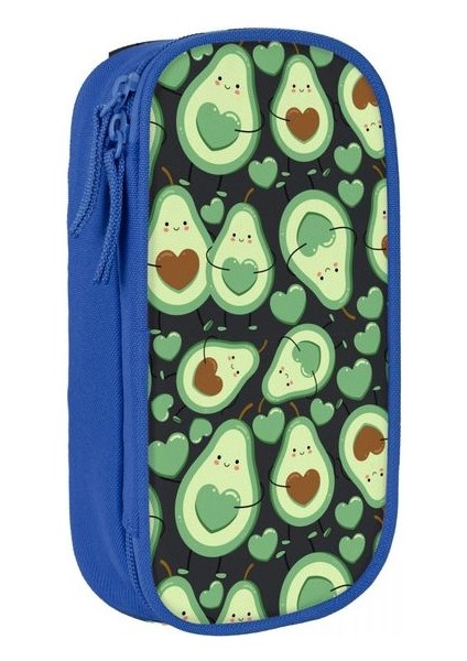 Mavi Sevimli Avokado Meyve Kalem Kutusu Kalem Kutusu Kalem Kız Erkek Büyük Kapasiteli Çanta Okul Malzemeleri Fermuar Kırtasiye (Yurt Dışından)