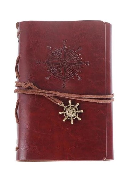 Kırmızı Vintage Deri Kapak Defter Boş Günlüğü Retro Korsan Tasarım Kağıt Not Defteri Değiştirilebilir Gezgin Not Defteri Kırtasiye Malzemeleri (Yurt Dışından)