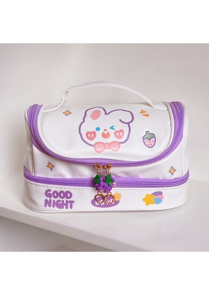 OSS23265PP Yeni Kawaii Kalem Çantası Kalem Kutuları 2 Katmanlı Yüksek Kapasiteli Kalemler Kılıfı Ücretsiz 1 Pc Kendi Başına Yap Çıkartma Okul Kırtasiye Kız Hediye (Yurt Dışından)