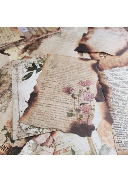 Stil 8 30 Adet Vintage Çiçekler Yanmış Mektup Malzeme Kağıt Retro Hafif Kağıt Deco Scrapbooking Kolaj Arka Plan Dıy Dergisi Günlüğü Zanaat (Yurt Dışından)