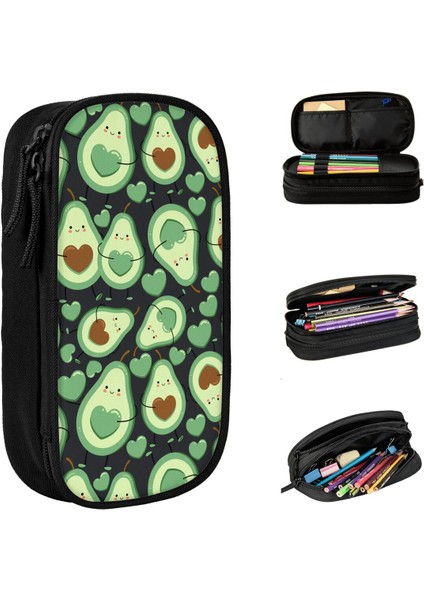 Mavi Sevimli Avokado Meyve Kalem Kutusu Kalem Kutusu Kalem Kız Erkek Büyük Kapasiteli Çanta Okul Malzemeleri Fermuar Kırtasiye (Yurt Dışından) fırsatları