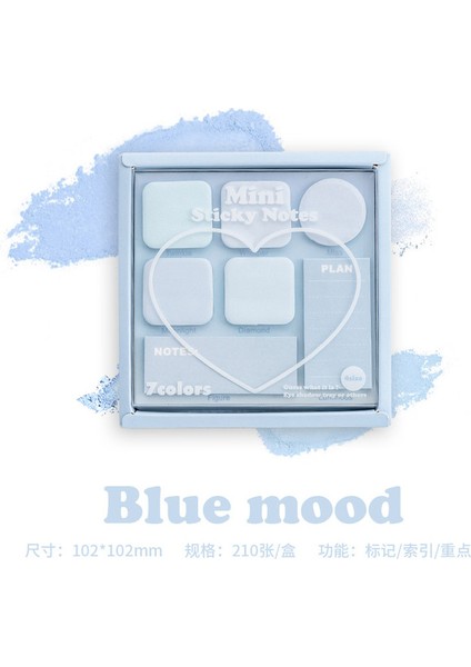 Mavi Mood Mini Yapışkan Notlar Seti Soluk Gizli 210 Sayfa 7 Renk Not Defteri Yapışkanlı Etiket Günlüğü Planlayıcısı Çıkartmalar Ofis Okul (Yurt Dışından)