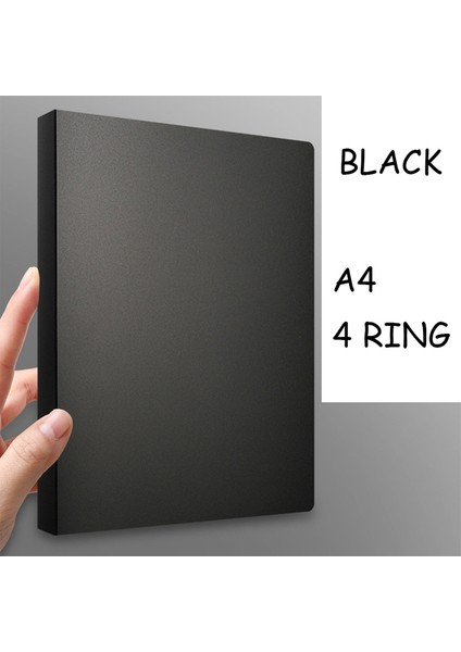 Siyah Klasör A4 4 Halka A4 D Tipi 4 Halka Pp Yumuşak Kapak Bağlayıcı Büyük Kapasiteli Kart Defteri 6×4 10×15 Fotoğraf Albümü Bütçe Kartpostal Dosya Koruyucu Karalama Defteri (Yurt Dışından)