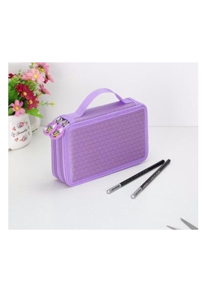 2 Katmanlar Mor Oxford Okul Kalem Kutusu Kawaii 36/48/72 Delik Penaltı Kalem Kutusu Büyük Kalem Çantası Kutusu Çok Çocuklar Çok Fonksiyonlu Kırtasiye Kese (Yurt Dışından)