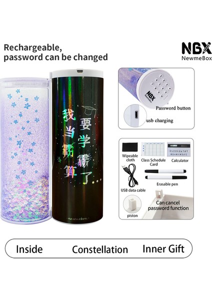 Stil 2 Nbx Kawaii Unicorn Kalem Kutuları Büyük Hesap Makinesi Kalem Kutusu Okul Malzemeleri Elektronik Kilitler Kalem Kutusu Sevimli Kırtasiye Kalem Kutusu (Yurt Dışından)