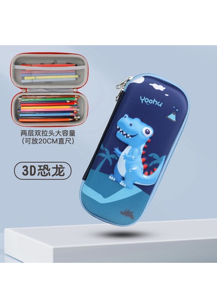 Dinozor Kalem Kutusu Kawaii Okul Kırtasiye 3D Uzay Kalem Kutusu Okul Malzemeleri Sevimli Dinozor Yüksek Kapasiteli Kalem Kutusu (Yurt Dışından)