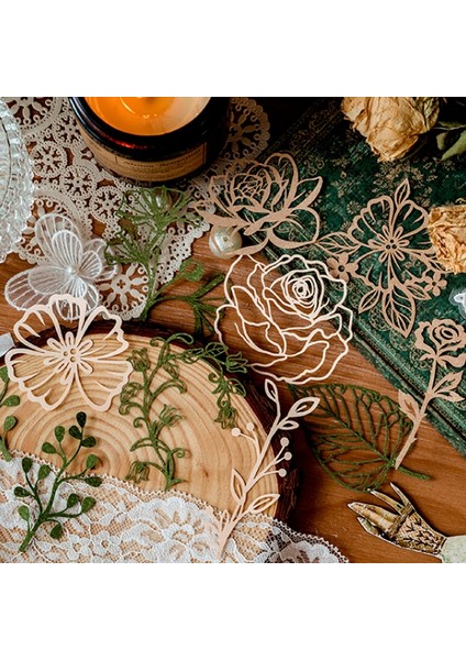 Stil 2 10 Adet Vintage Çelenk Yaprak Kelebek Malzeme Kağıt Estetik Çiçekler Çerçeve Kağıt Deco Scrapbooking Kolaj Önemsiz Dergisi Günlüğü (Yurt Dışından)