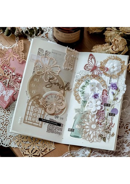 Stil 2 10 Adet Vintage Çelenk Yaprak Kelebek Malzeme Kağıt Estetik Çiçekler Çerçeve Kağıt Deco Scrapbooking Kolaj Önemsiz Dergisi Günlüğü (Yurt Dışından)