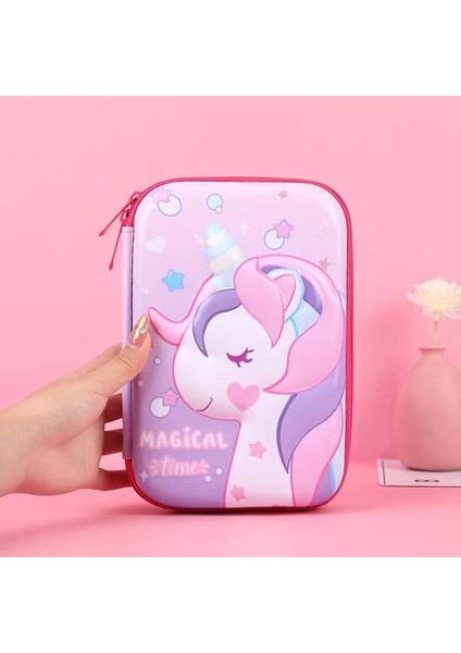 Sevimli Kalem Kutusu Kalem Kutusu Unicorn Kore Kırtasiye 3D Kalem Kutusu Büyük Kapasiteli Kalem Kutusu Kalemlik Estuche Escolar Okul Malzemeleri Kalem Kutusu (Yurt Dışından)