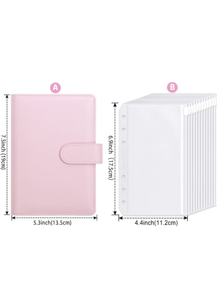 Sarı 2023 A6 Pu Deri Bütçe Bağlayıcı Defter Nakit Zarflar Sistemi Para Tasarrufu Fatura Organizatör Pembe Için Bağlayıcı Cepler ile Set (Yurt Dışından)