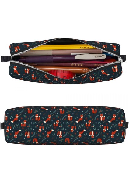 18 Folly Fox Baskı Kare Kalem Kutusu Woodland Çiçek Kırtasiye Moda Deri Kalem Kutusu Erkek Kız Fermuarlı Kalem Çanta (Yurt Dışından) modelleri