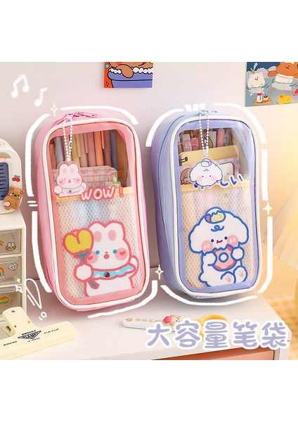 C Japon Kore Sevimli Ransparent Büyük Kapasiteli Kalem Kutusu Kalem Çantası Kalem Kutusu Kalem Kutusu Kawaii Okul Kırtasiye Malzemeleri (Yurt Dışından) fırsatları