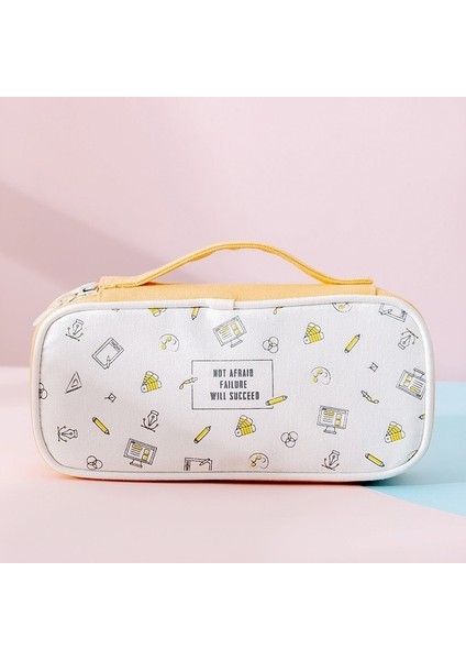 Turuncu-A Sevimli Katlanabilir Kalem Kutusu Büyük Kapasiteli Kalem Kutusu Kalemlik Kırtasiye Masa Düzenleyici Kawaii Okul Malzemeleri Öğrenciler Için (Yurt Dışından)