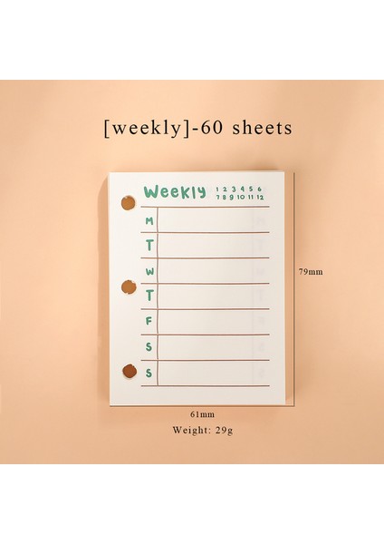 Haftalık 60 Sayfa Mini Jıanwu Sevimli Mini 3 Halka Gevşek Yaprak Kitap Şeffaf Taşınabilir Öğrenci Dergisi Bağlayıcı Defter Kawaii Kırtasiye Okul Malzemeleri (Yurt Dışından)
