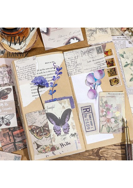 Scz-Wssj-02 Jıanwu 60 Sayfa Vintage Edebiyat Sanat Bloknot Dıy Scrapbooking Dergisi Arka Plan Dekorasyon Malzemesi Notlar Kağıt Kırtasiye (Yurt Dışından)