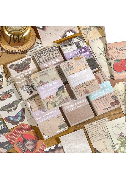 Scz-Wssj-02 Jıanwu 60 Sayfa Vintage Edebiyat Sanat Bloknot Dıy Scrapbooking Dergisi Arka Plan Dekorasyon Malzemesi Notlar Kağıt Kırtasiye (Yurt Dışından)