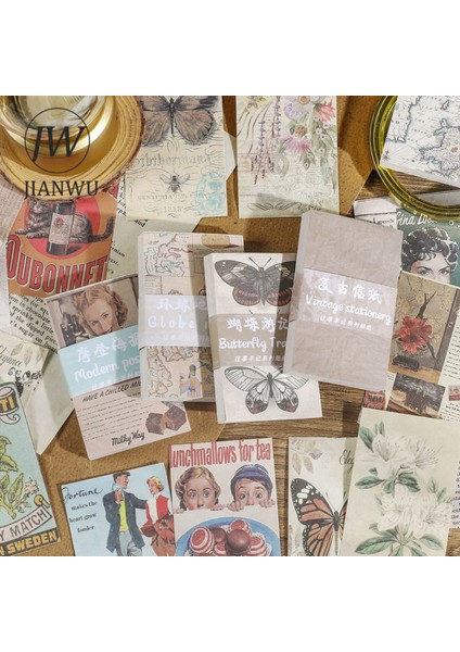 Scz-Wssj-02 Jıanwu 60 Sayfa Vintage Edebiyat Sanat Bloknot Dıy Scrapbooking Dergisi Arka Plan Dekorasyon Malzemesi Notlar Kağıt Kırtasiye (Yurt Dışından)