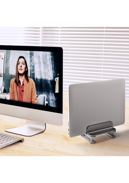 Gri Çift Dock Dikey Soğutma Dizüstü Bilgisayar Sehpası Alüminyum Tek/çift Masaüstü Tutucu W/notebook MacBook Için Ayarlanabilir Dock Dell Hp Daha Fazla 10-17.3" (Yurt Dışından)