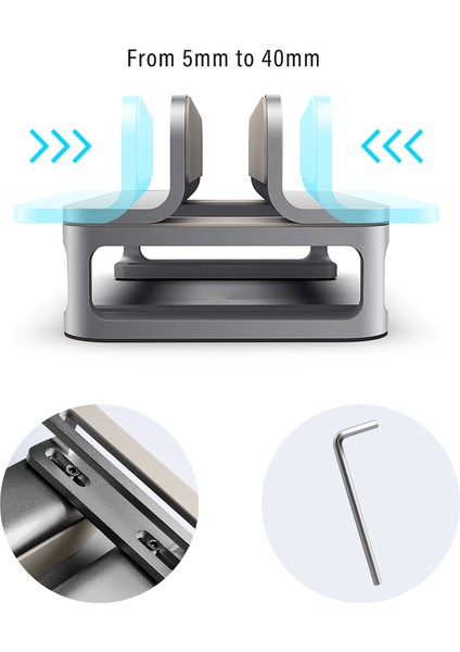 Gri Çift Dock Dikey Soğutma Dizüstü Bilgisayar Sehpası Alüminyum Tek/çift Masaüstü Tutucu W/notebook MacBook Için Ayarlanabilir Dock Dell Hp Daha Fazla 10-17.3" (Yurt Dışından)