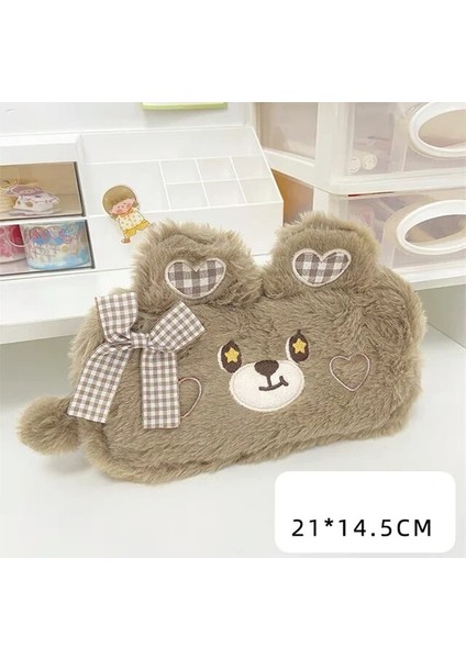 Haki Mınkys Yeni Varış Kawaii Ayı Büyük Kapasiteli Peluş Kalem Kutusu Sevimli Kalem Kutusu Kılıfı Çanta Çocuklar Hediye Okul Kırtasiye (Yurt Dışından)