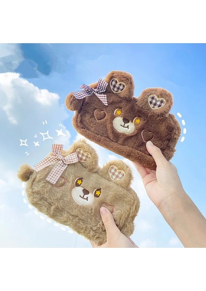 Haki Mınkys Yeni Varış Kawaii Ayı Büyük Kapasiteli Peluş Kalem Kutusu Sevimli Kalem Kutusu Kılıfı Çanta Çocuklar Hediye Okul Kırtasiye (Yurt Dışından) fiyatları