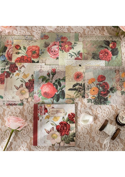 Stil 7 50 Adet Bloknot Malzeme Kağıt Vintage Mektup Çiçek Bahçe Önemsiz Dergisi Scrapbooking Önemsiz Dergisi Arka Plan Kağıt Not Defteri (Yurt Dışından)