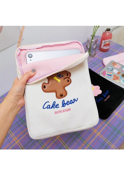 Pembe Milkjoy Karikatür Ayı Çanta 10.5 11 Inç Mac ipad Durumda Tutucu Sevimli Kore Moda Okul Organizatör Dosya Çantaları Studnet Hediye (Yurt Dışından) indirimleri