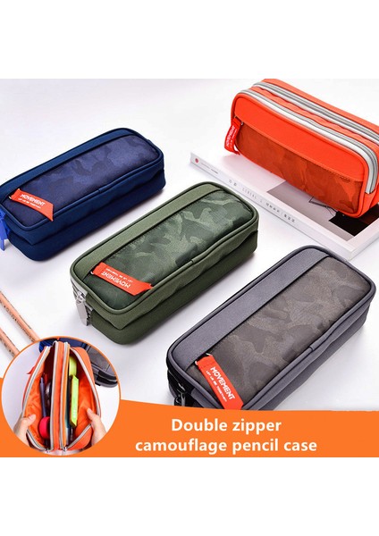 A4 Çift Fermuarlı Kamuflaj Tuval Kalem Kutusu Erkek Kalem Çantası Okul Kırtasiye Çantası Öğrenci Kalem Kutusu Okul Malzemeleri Saklama Torbaları (Yurt Dışından) fiyatları