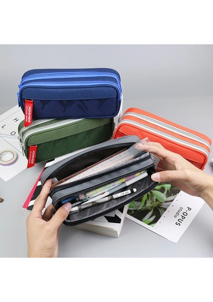 A4 Çift Fermuarlı Kamuflaj Tuval Kalem Kutusu Erkek Kalem Çantası Okul Kırtasiye Çantası Öğrenci Kalem Kutusu Okul Malzemeleri Saklama Torbaları (Yurt Dışından) modelleri