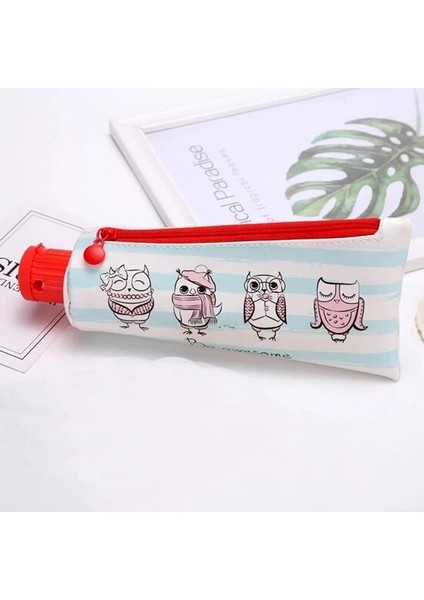 Baykuş 21X7 cm Diş Macunu Kalem Kutusu Okul Unicorn Kedi Kalem Kutuları Erkek Kız Kırtasiye Öğrenci Muz Fermuarlı Kalem Kutusu Deri Kalem Çantası (Yurt Dışından)