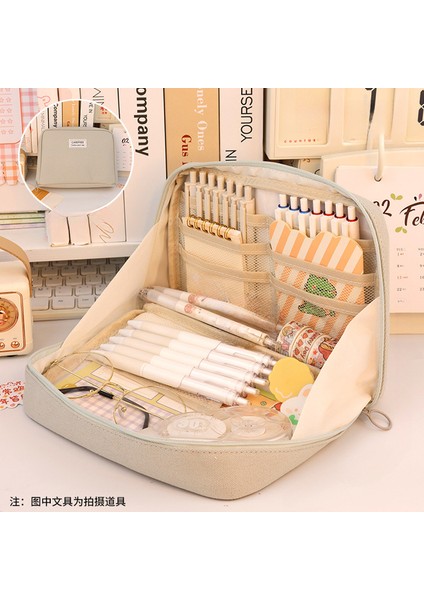 8 Kat B-Gri Ekstra Büyük Kapasiteli Kalem Çantası Estetik Çantalar Kırtasiye Malzemeleri Kalem Kutusu Fermuarlı Kalem Çantası Okul Çantaları Okul Malzemeleri (Yurt Dışından)