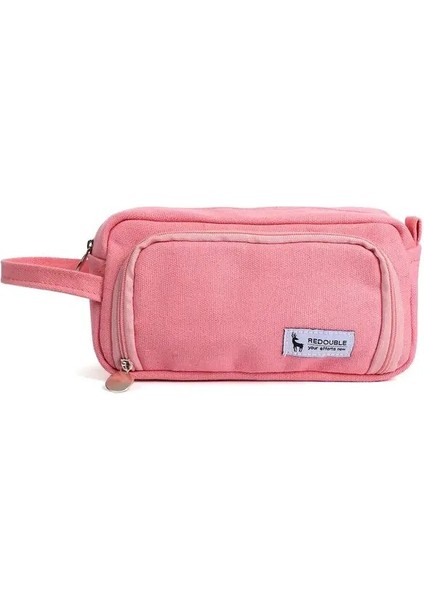 Pembe 1 Adet Basit Büyük Kapasiteli Kalem Çantası Sevimli Öğrenci Yüksek Kapasiteli Kalem Kutusu Kawaii Saklama Çantası Kırtasiye (Yurt Dışından)