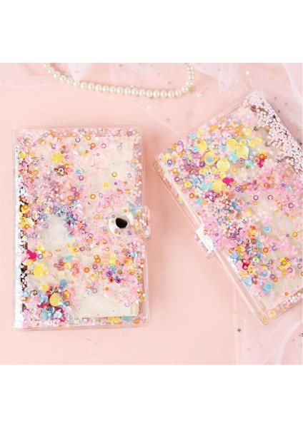 A6 Quicksand Payetler A5/a6 Glitter Pul Defter Kapağı Şeffaf 6 Yüzükler Dosya Klasörü Gevşek Yaprak Bağlayıcı Kawaii Kırtasiye Okul Ofis Malzemeleri (Yurt Dışından) fiyatları