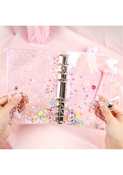 A6 Quicksand Payetler A5/a6 Glitter Pul Defter Kapağı Şeffaf 6 Yüzükler Dosya Klasörü Gevşek Yaprak Bağlayıcı Kawaii Kırtasiye Okul Ofis Malzemeleri (Yurt Dışından) fırsatları