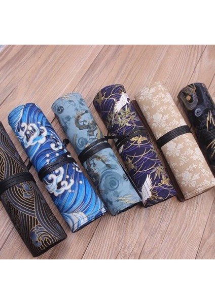 4 Delik Mavi Dalga Oryantal Janpan Çin Tarzı Kalem Sarma Kılıfı Pamuk Roll Up Kalem Organizatör Seyahat Kalem Kılıfı Sanatçılar Için Öğrenci (Yurt Dışından) fiyatları