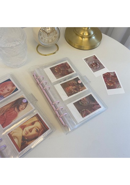 Bling Pembe-5 Adet Çanta Skysonıc 3 Inç Acıbadem Kurabiyesi Bağlayıcı Albümü Fotoğrafları Kapak Gevşek Yaprak Yumuşak Kabuk 5 Adet Refil Çanta ile Kart Tutucu Organizatör Kitap (Yurt Dışından) modelleri