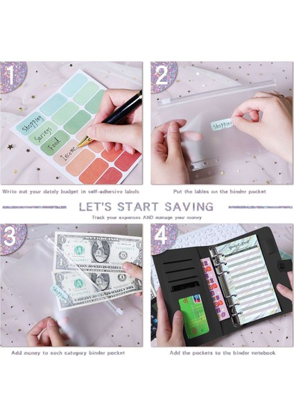 Pembe 2022 A6 Bütçe Bağlayıcı Dizüstü Nakit Zarflar Bağlayıcı Cepler ile Set Para Bütçe Tasarrufu Fatura Organizatör (Yurt Dışından) indirimleri