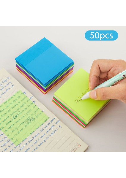 7.6x7.6 cm Mavi Renkli Pet Temizle Yapışkan Notlar Not Defteri Şeffaf Yapışkan Notlar Kendinden Yapışkanlı Yapışkan Not Not Kağıdı Öğrenci Ofisi Için (Yurt Dışından)