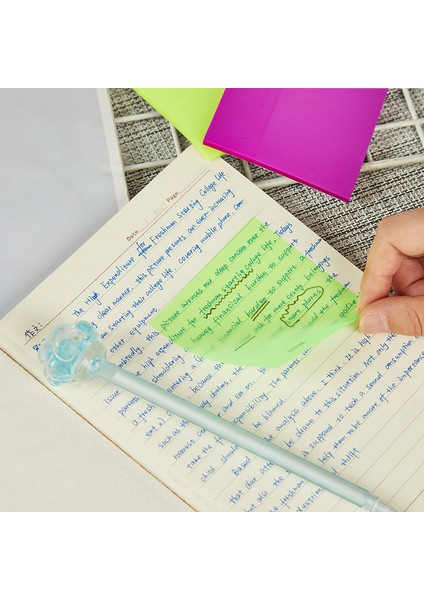 7.6x7.6 cm Mavi Renkli Pet Temizle Yapışkan Notlar Not Defteri Şeffaf Yapışkan Notlar Kendinden Yapışkanlı Yapışkan Not Not Kağıdı Öğrenci Ofisi Için (Yurt Dışından)