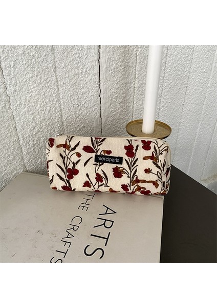 OSS25624RD Kore Moda Dama Tahtası Çiçekler Örme Kalem Kutuları Büyük Kapasiteli Kafes Makyaj Çantası Kozmetik Organizatör Kılıfı Kırtasiye (Yurt Dışından) indirimleri